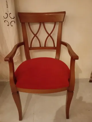 Sillas de comedor de madera y tela