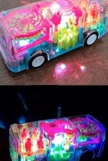 Autobús de juguete transparente