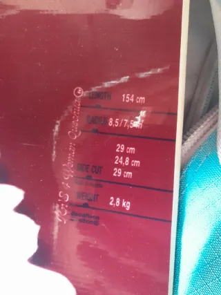 Tabla Snowboard Quechua Chica 154. Con fijaciones.