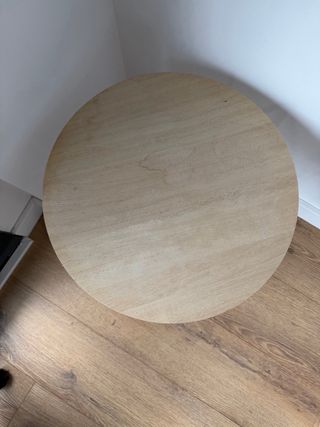 Mesa auxiliar redonda madera y metal