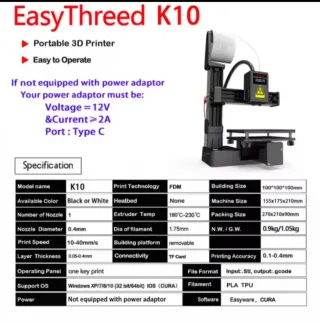Impressora 3D Easythreed K10 Preta