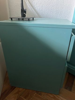 Mesita auxiliar madera color azul