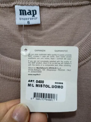 Maglia intima uomo MAP beige taglia 6.