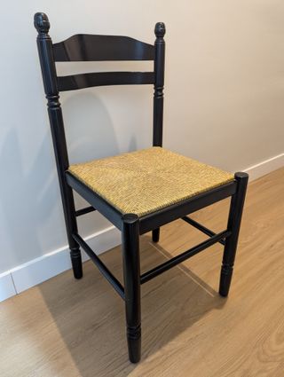 4 Sillas de Comedor Rattan y Madera