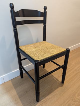 4 Sillas de Comedor Rattan y Madera