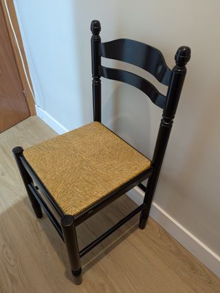 4 Sillas de Comedor Rattan y Madera