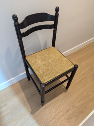 4 Sillas de Comedor Rattan y Madera