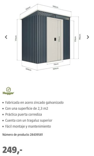 Caseta de jardín metálica