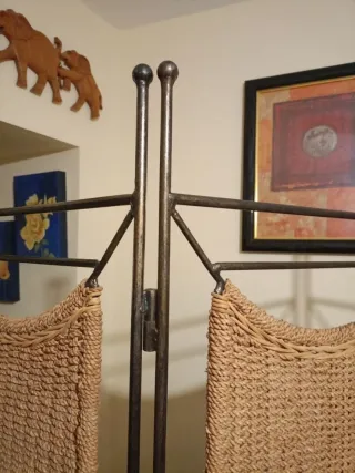 Biombo esparto y forja - 3 hojas