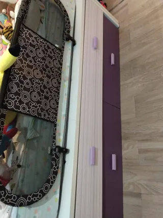 Cama nido lila con 2 camas