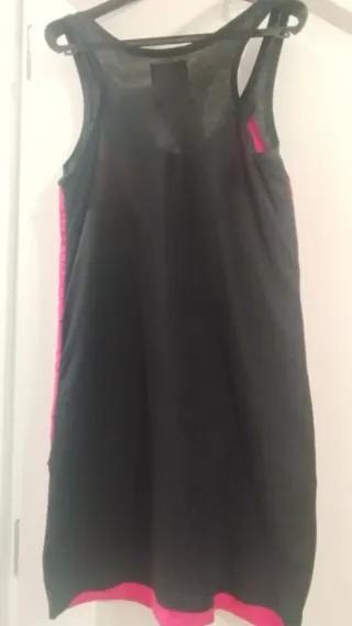 Vestido Zara plisado rosa y negro Talla S