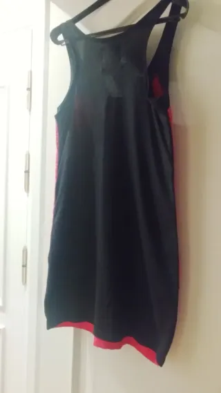 Vestido Zara plisado rosa y negro Talla S