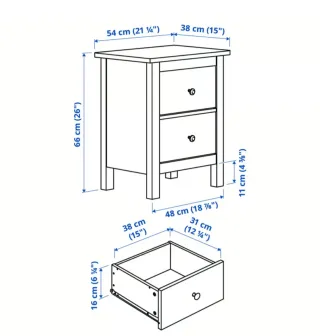 Mesita de noche Ikea blanca madera