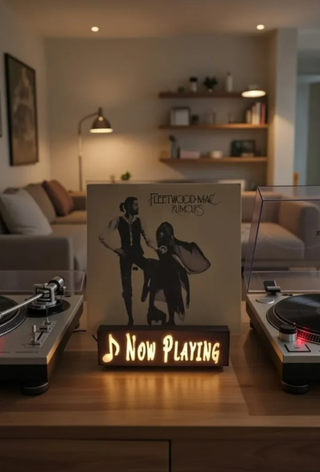 SOPORTE VINILO CON CAJA DE LUZ