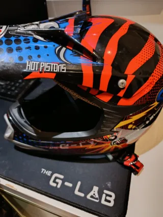 Casco Moto Enduro/Motocross Negro y Rojo