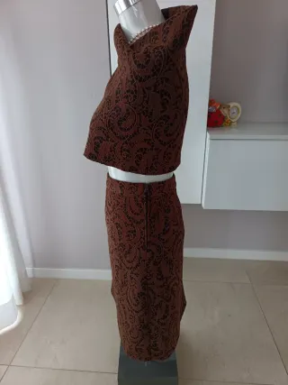Gonna e stola cucite in sartoria Tg 50