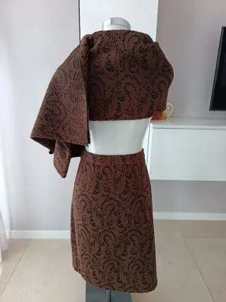 Gonna e stola cucite in sartoria Tg 50