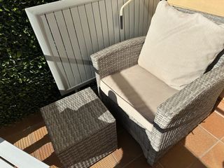 Conjunto 2 Butacas Jardín con 2 puff/reposapies