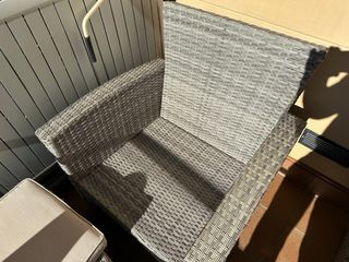 Conjunto 2 Butacas Jardín con 2 puff/reposapies