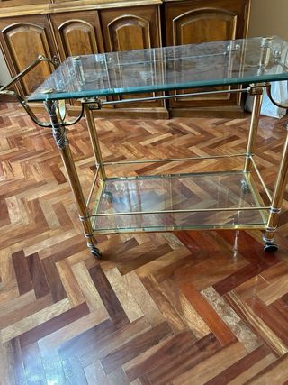 Camarera cristal y metal dorado