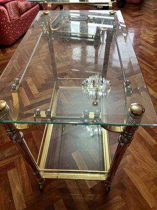 Camarera cristal y metal dorado