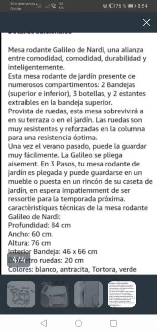 Carrito camarera auxiliar blanco