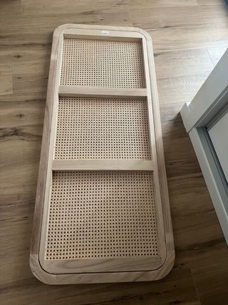 Cabecero Cama 135cm Madera y Ratán