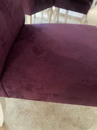 Juego Comedor: 4 Sillas y 2 Sillones Morados