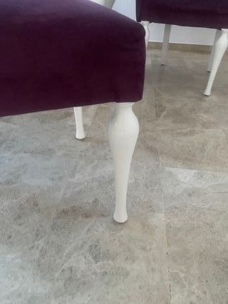 Juego Comedor: 4 Sillas y 2 Sillones Morados