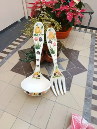 Talheres decorativos cerâmica