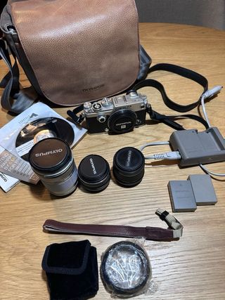 Olympus Pen-F Cámara Plata/Negra