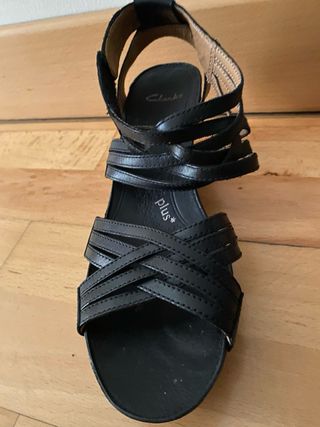 Sandalias Clarks Piel Negras Talla 40