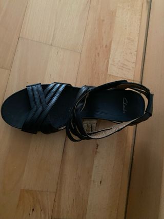 Sandalias Clarks Piel Negras Talla 40