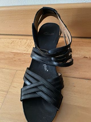Sandalias Clarks Piel Negras Talla 40