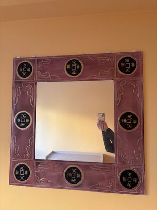 Espejo decorativo de pared estilo étnico / artesan