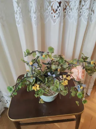 Bonsái decorativo cristal y piedra