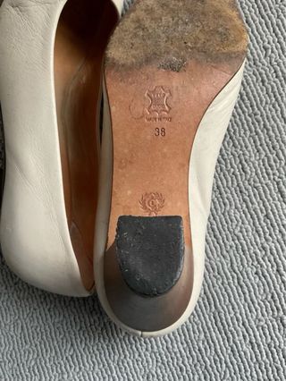 Scarpe donna vera pelle panna vintage