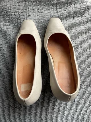 Scarpe donna vera pelle panna vintage