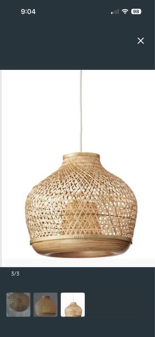 Lámpara de mimbre Ikea