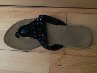 Sandalias planas ante negras talla 40