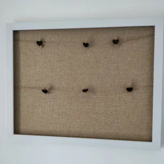 Portafoto da parete in legno e juta