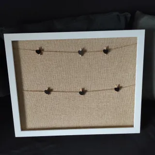 Portafoto da parete in legno e juta