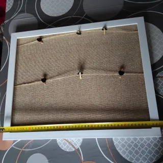 Portafoto da parete in legno e juta