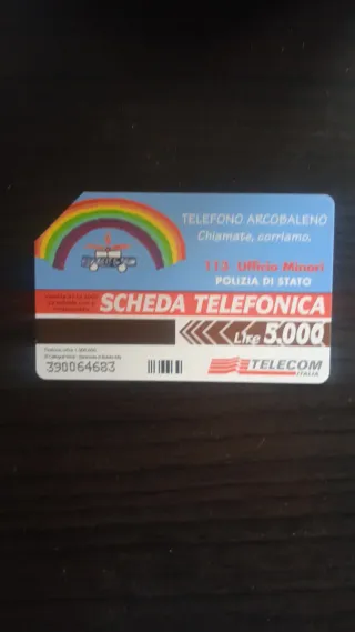 Carta Telefonica Telecom 113 Telefono Arcobaleno