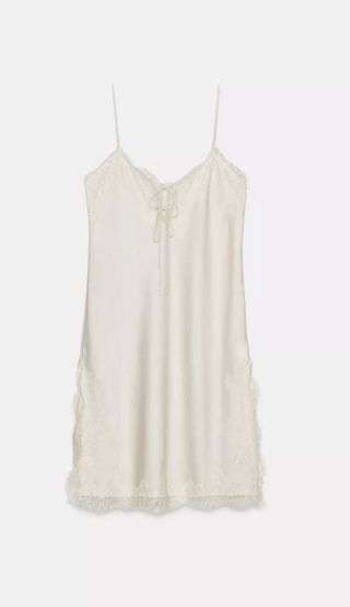 Vestido lencero crudo Zara Collection