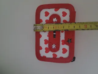Monedero Corazones Rojo y Blanco