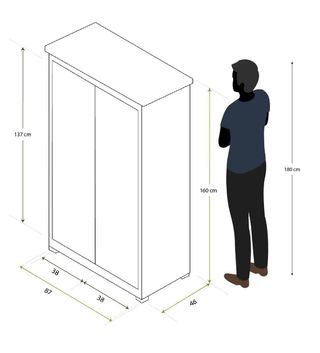 Armario exterior de madera Gardiun Emmy 87x46x160 cm