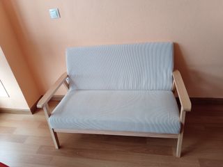 Banco de 2 plazas madera y tela