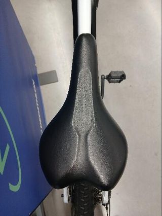 Bicicleta eléctrica MTB Rockrider E-ST 100 Blanco Rojo