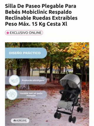 Silla Paseo Mobiclinic Plegable Bebé